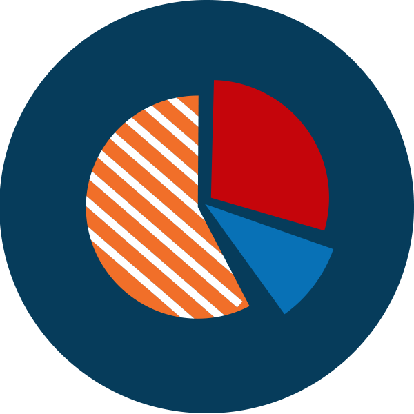 Icon of a pie chart.